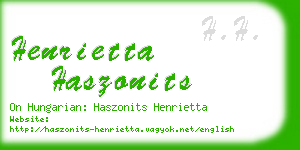 henrietta haszonits business card